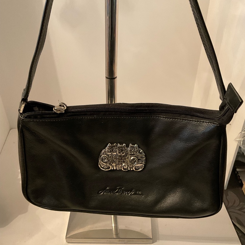 Laurel Burch black soft leather bag